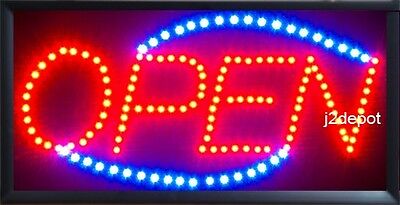 Us Seller Animated Led Neon Light Open Sign On/off Switch/chain 19x10x1"
